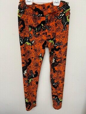 lularoe halloween leggings unicorn skeleton pants one size spider cobwebs htf